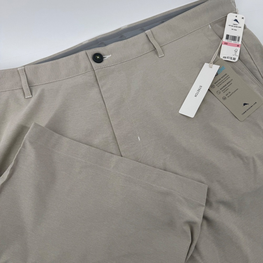 Tommy Bahama Mens Chip Shot Oxford Shorts Sisal Beige ST889797 IslandZone 40 NEW